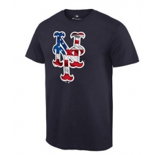 MLB Men's New York Mets Navy Banner Wave T-Shirt