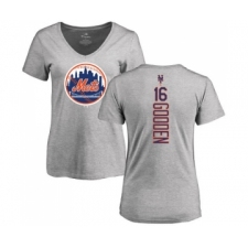 MLB Women's Nike New York Mets #16 Dwight Gooden Ash Backer T-Shirt