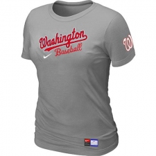 MLB Women's Washington Nationals Nike Practice T-Shirt - Grey