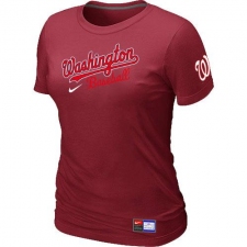 MLB Women's Washington Nationals Nike Practice T-Shirt - Red