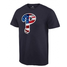 MLB Men's Philadelphia Phillies Navy Banner Wave T-Shirt