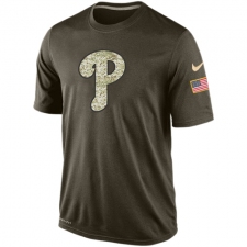 MLB Men's Philadelphia Phillies Nike Olive Salute To Service KO Performance T-Shirts