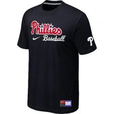 MLB Men's Philadelphia Phillies Nike Practice T-Shirt - Black