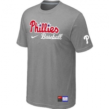 MLB Men's Philadelphia Phillies Nike Practice T-Shirt - Grey