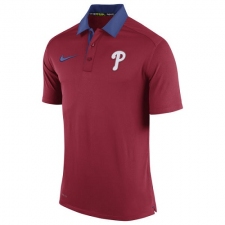 MLB Men's Philadelphia Phillies Nike Red Authentic Collection Dri-FIT Elite Polo