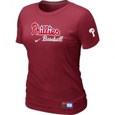 MLB Women's Philadelphia Phillies Nike Practice T-Shirt - Red
