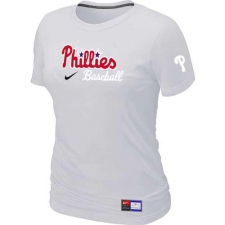 MLB Women's Philadelphia Phillies Nike Practice T-Shirt - White