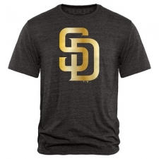 MLB San Diego Padres Fanatics Apparel Gold Collection Tri-Blend T-Shirt - Grey