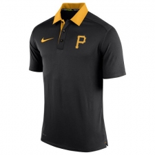 MLB Men's Pittsburgh Pirates Nike Black Authentic Collection Dri-FIT Elite Polo