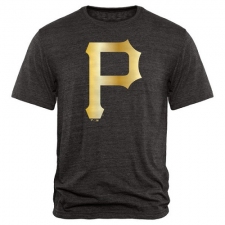 MLB Pittsburgh Pirates Fanatics Apparel Gold Collection Tri-Blend T-Shirt - Grey