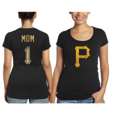 MLB Pittsburgh Pirates Majestic Threads Women's Mother's Day #1 Mom T-Shirt - Black