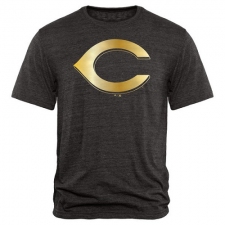 MLB Cincinnati Reds Fanatics Apparel Gold Collection Tri-Blend T-Shirt - Grey