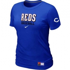 MLB Women's Cincinnati Reds Nike Practice T-Shirt - Blue