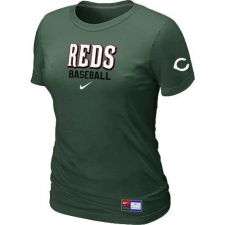 MLB Women's Cincinnati Reds Nike Practice T-Shirt - Dark Green