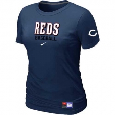 MLB Women's Cincinnati Reds Nike Practice T-Shirt - Navy