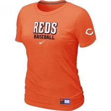 MLB Women's Cincinnati Reds Nike Practice T-Shirt - Orange