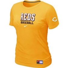 MLB Women's Cincinnati Reds Nike Practice T-Shirt - Yellow