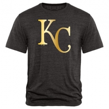 MLB Kansas City Royals Fanatics Apparel Gold Collection Tri-Blend T-Shirt - Grey