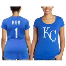 MLB Kansas City Royals Majestic Threads Women's Mother's Day #1 Mom T-Shirt - Royal Blue