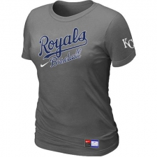 MLB Women's Kansas City Royals Nike Practice T-Shirt - Dark Grey