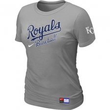 MLB Women's Kansas City Royals Nike Practice T-Shirt - Grey
