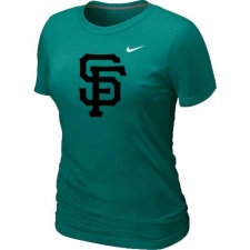 MLB Women's San Francisco Giants Nike Heathered Blended T-Shirt - Aque Green