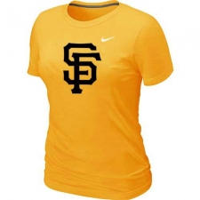 MLB Women's San Francisco Giants Nike Heathered Blended T-Shirt - Yellow