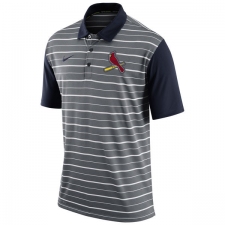 MLB Men's St. Louis Cardinals Nike Gray Dri-FIT Stripe Polo