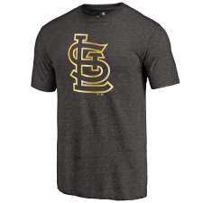 MLB St. Louis Cardinals Fanatics Apparel Gold Collection Tri-Blend T-Shirt - Grey