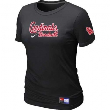 MLB Women's St. Louis Cardinals Nike Practice T-Shirt - Black
