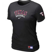 MLB Women's Texas Rangers Nike Practice T-Shirt - Black