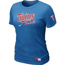 MLB Women's Minnesota Twins Nike Practice T-Shirt - Light Blue