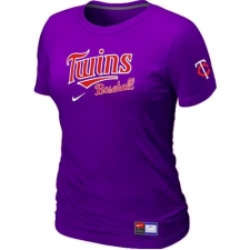 MLB Women's Minnesota Twins Nike Practice T-Shirt - Purple