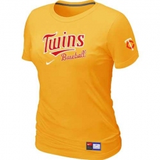 MLB Women's Minnesota Twins Nike Practice T-Shirt - Yellow