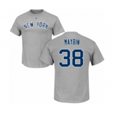 Baseball New York Yankees #38 Cameron Maybin Gray Name & Number T-Shirt