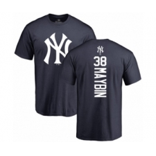 Baseball New York Yankees #38 Cameron Maybin Navy Blue Backer T-Shirt
