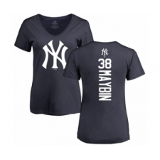 Baseball Women's New York Yankees #38 Cameron Maybin Navy Blue Backer T-Shirt