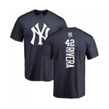 MLB Nike New York Yankees #42 Mariano Rivera Navy Blue Backer T-Shirt