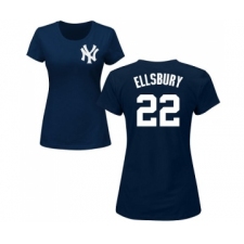 MLB Women's Nike New York Yankees #22 Jacoby Ellsbury Navy Blue Name & Number T-Shirt