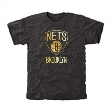 NBA Men's Brooklyn Nets Gold Collection Tri-Blend T-Shirt - Black