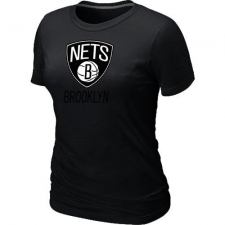 NBA Women's Brooklyn Nets Big & Tall Primary Logo T-Shirt - Black