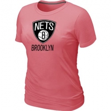 NBA Women's Brooklyn Nets Big & Tall Primary Logo T-Shirt - Pink