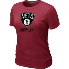 NBA Women's Brooklyn Nets Big & Tall Primary Logo T-Shirt - Red