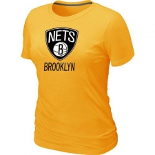 NBA Women's Brooklyn Nets Big & Tall Primary Logo T-Shirt - Yellow