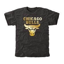 NBA Men's Chicago Bulls Gold Collection Tri-Blend T-Shirt - Black