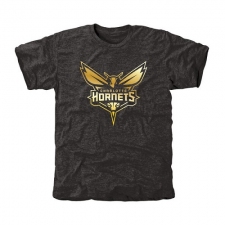 NBA Men's Charlotte Hornets Gold Collection Tri-Blend T-Shirt - Black