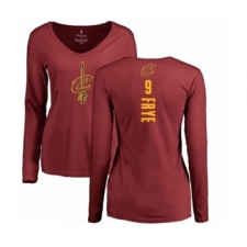 NBA Women's Nike Cleveland Cavaliers #9 Channing Frye Maroon Backer Long Sleeve T-Shirt