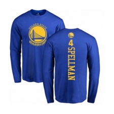 Basketball Golden State Warriors #4 Omari Spellman Royal Blue Backer Long Sleeve T-Shirt
