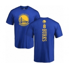 Basketball Golden State Warriors #8 Alec Burks Royal Blue Backer T-Shirt