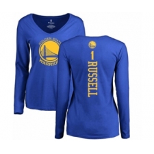 Basketball Women's Golden State Warriors #1 D'Angelo Russell Royal Blue Backer Long Sleeve T-Shirt